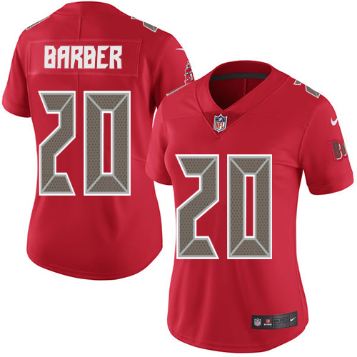 Nike Buccaneers #20 Ronde Barber Red Women's Stitched NFL Limited Rush Jersey